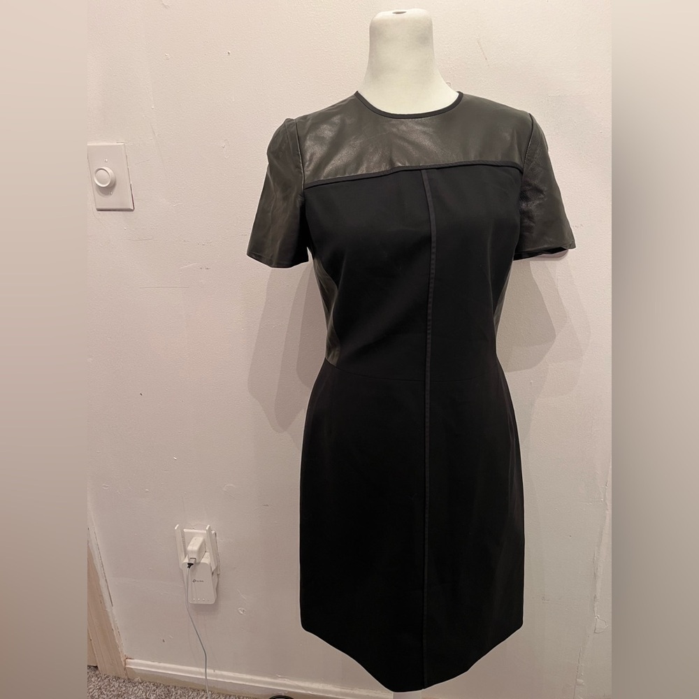 Reed Krakoff Paneled Black Leather Dress Small